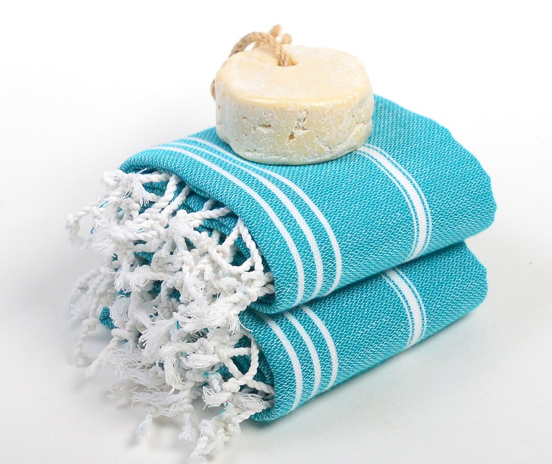 2 Kitchen Towels Turquoise Turkish Hand Towel Cotton Baby Etsy