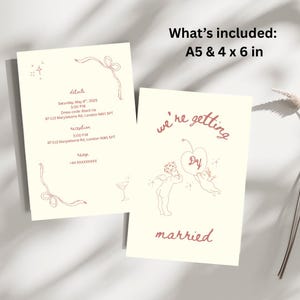 We’re Getting Married Invitation – Editable Canva Template | Printable Wedding Announcement | Modern Save the Date Digital Download