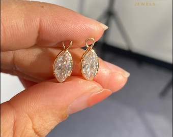 1 CT Marquise Lab Grown Diamond Earrings Pendant Set | Gold Bridal Jewelry
