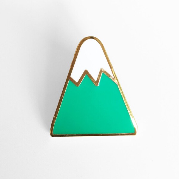 Mountain Enamel Pin - Sleepy Mountain Gold Pin