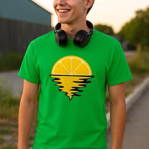 Fruit Slice Sunset Shirt – Bold Fruit Graphic Tee – Unique Foodie Summer T-Shirt – Fun Tropical Fruit Shirt Gift for Her or Him