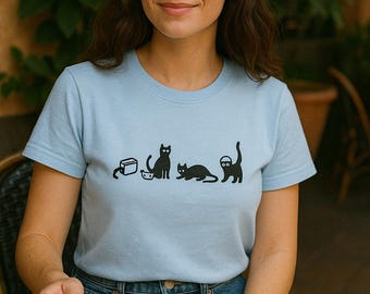 5 Mood Cat T-Shirt | Funny Cat Owner Gift | Cat Dad Tee | Cat Mom Shirt | Cute Kitty T-Shirt