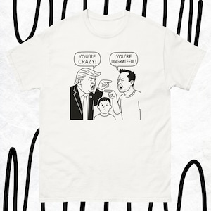 Meme-shirt Trump vs Musk – grappig T-shirt politieke satire 2025 – T-shirt Elon vs Trump – cadeau voor hem