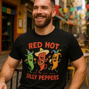 Футболка Red Hot Silly Peppers, трендовая футболка унисекс, уникальная футболка в подарок, милая футболка с изображением группы Chilli Music Band, толстовка с капюшоном Red Hot Silly Peppers
