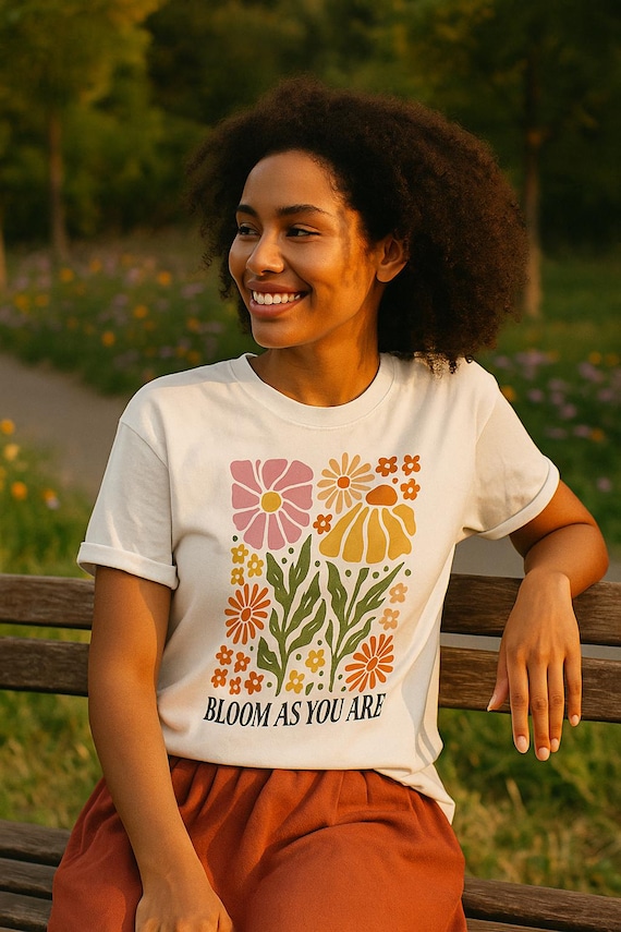 Рубашка Bloom As You Are, fútbol con impresión vintage vintage