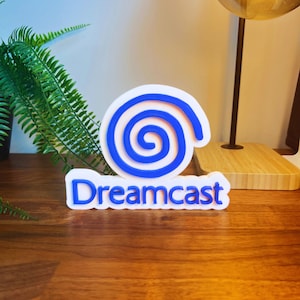 Dreamcast 3D Printed Sign – Retro Gamer Display | Blue Spiral Logo | SEGA Dreamcast Shelf Art | Retro Reloaded Shop