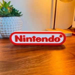 Nintendo 3D Printed Sign – Retro Gaming Room Decor | Gamer Shelf Display | Custom PLA Wall Art | Nintendo Gift Idea