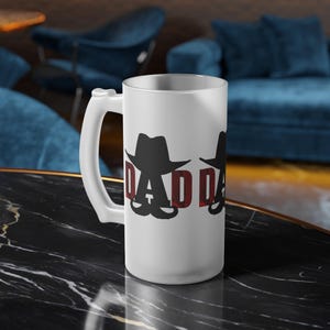 Unique Frosted Beer Mug for Dads, Perfect Gift for Father&#39;s Day, Birthday, Home Bar Decor, Customizable Drinkware, Vintage Style