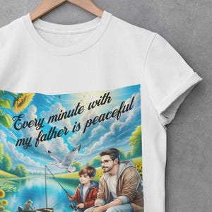 Father & Son Fishing T-Shirt: Peaceful Moments, Nature Apparel