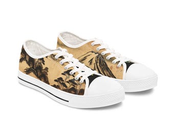 Mount Fuji Low Top Sneakers, Japanese Art Design