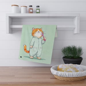 Cute Cat Tea Towels - Adorable Kitchen Decor, Cat Lover Gifts, Funny Home Accessories, Gift for Pet Owners, Kitchen Essentials