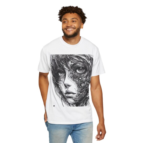 グラフィックtシャツ モノクロ HAND PAINTED VINTAGE DYE GRAPHIC T