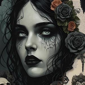 Gothic Mystery Dark Witch Wall Art – A3 size 29,7x42 cm Digital Download | Dark Academia Witch Decor | Printable Gothic Poster JPG 302 DPI