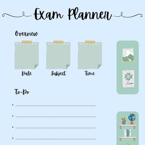 Planner d'esame semplice - Planner accademico per studenti, Tracker per studenti, Piano di studio, Planner estetico, Piano di apprendimento
