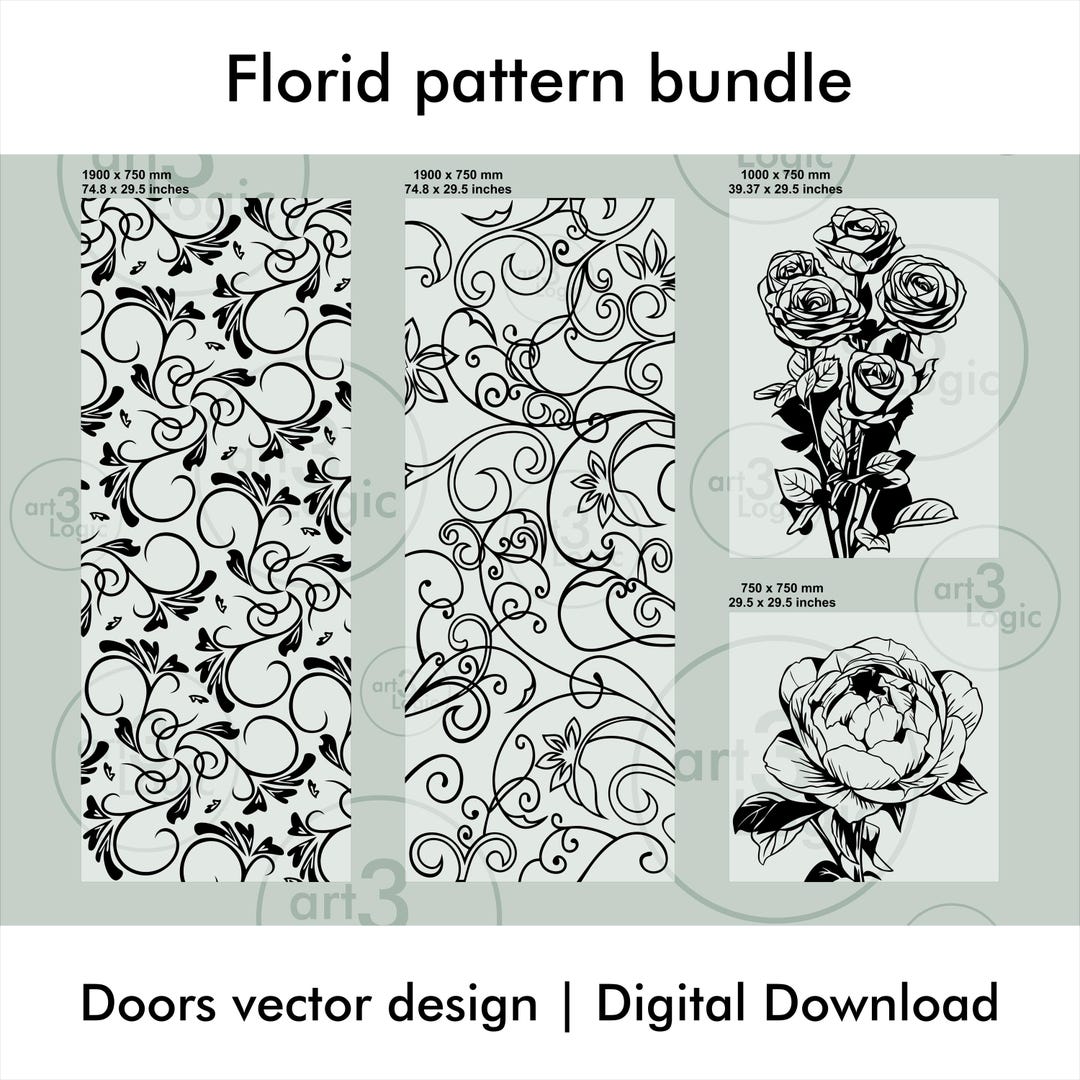 Florid Pattern Vector Bundle CDR DXF SVG - Vector Graphics - Etsy