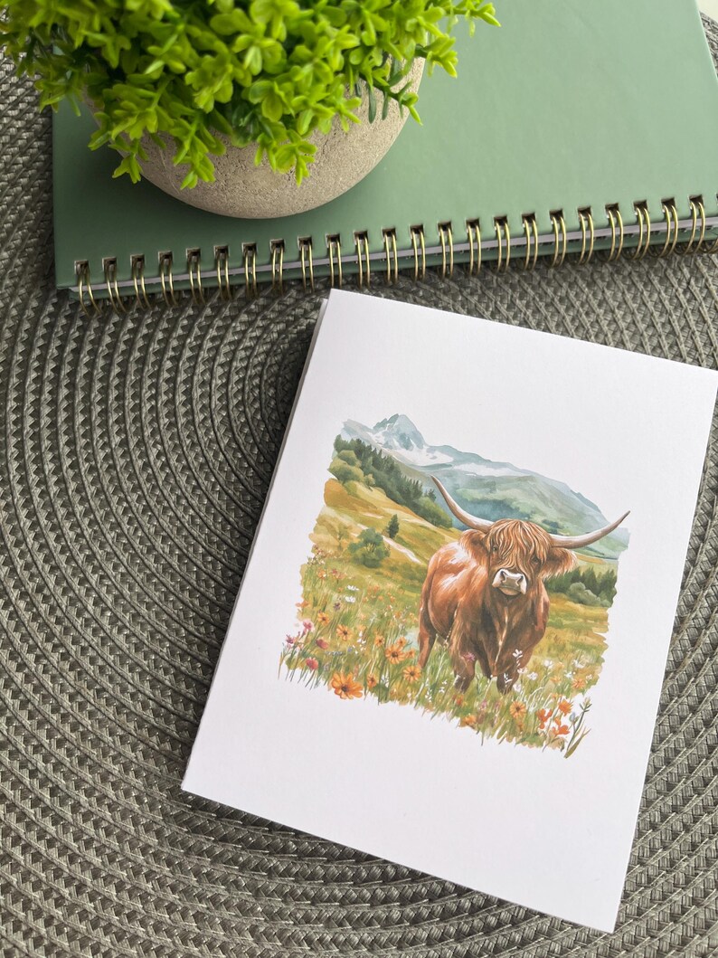 Cow Notes Cow Notes, Highland Cows Cards, Set of 6 Cards, Cow Stationery - Etsy