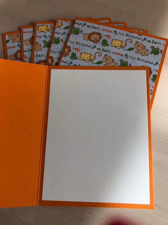 Tigers and Bears Themed Note Cards Lions Handmade and Personalized
