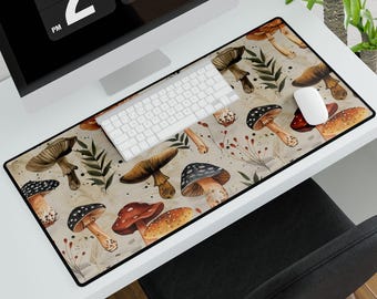 Mushroom Desk Mats / Desk Pad / Mushroom Mousepad / Cute Desk Mat / Desk Blotter / Mushroom Desk Mat / Cottagecore Desk Mat