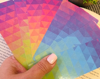 Colorful Bookmarks, Set of 8 Laminated Book Marks, Gift For Reader, Bookworm Gift, Book Club Gift, Gift For Women, Double Sided Bookmark