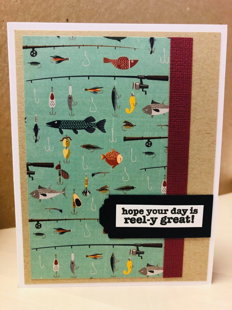 Handmade Fishing Card Fisherman Birthday Card Fishing Lure Etsy