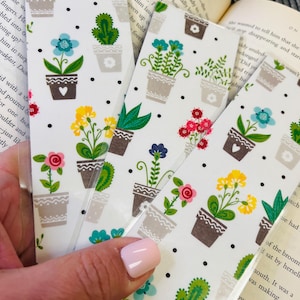 Houseplant Bookmarks, Set of 3 Laminated Book Marks, Gift For Reader, Bookworm Gift, Book Club Gift, Plant Lover, Double Sided Bookmark