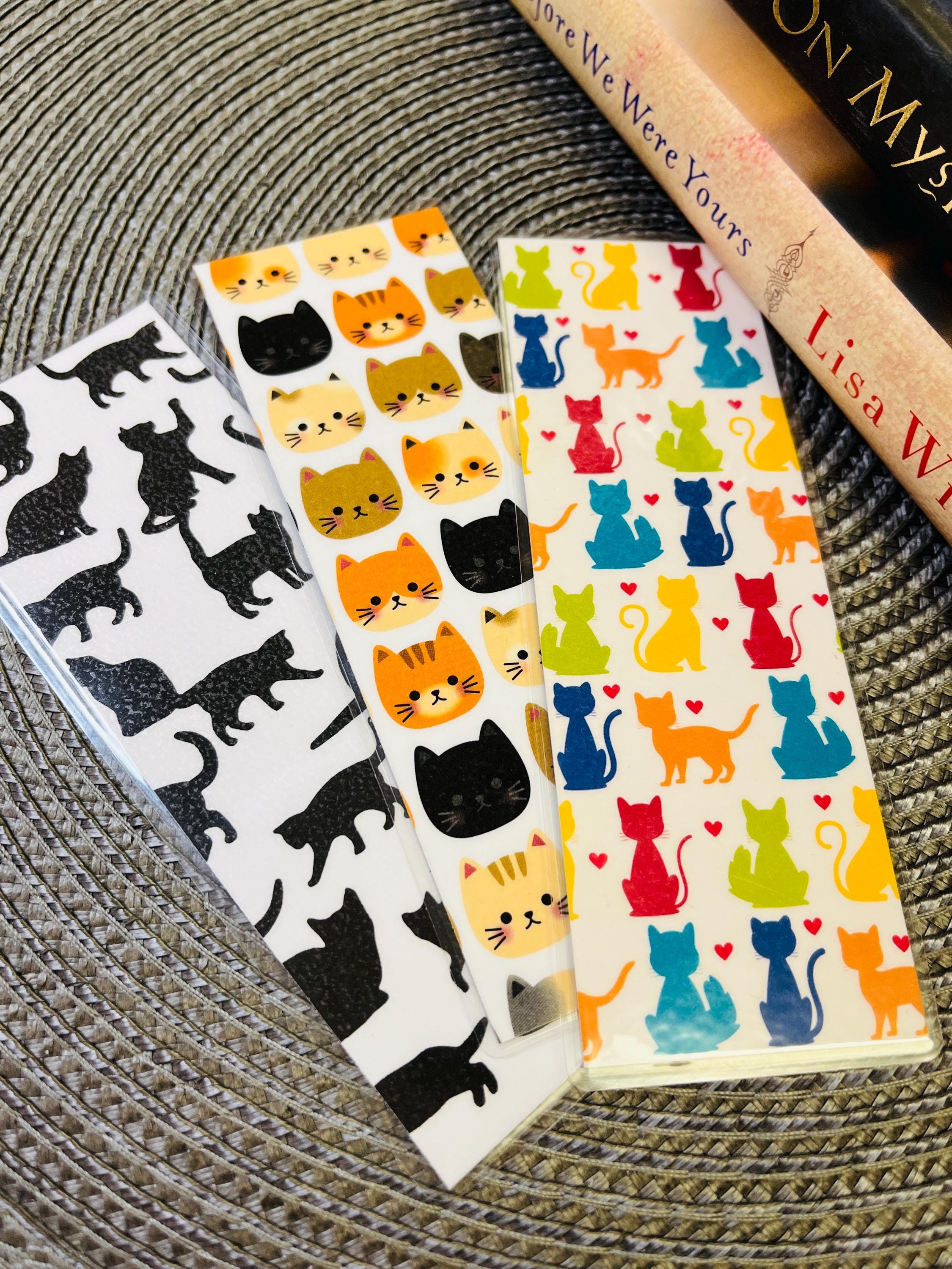 Cat Bookmarks, Set of 3 Laminated Book Marks, Gift For Reader, Bookworm Gift, Book Club Gift, Gift For Cat Lover, Double Sided Bookmarks