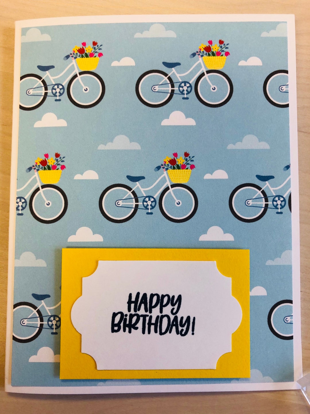 Handmade Birthday Card Bike Card Bicycle Card Bicycle Etsy