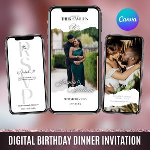 Digital Wedding Invitation Template, Animated Wedding Video Invitation, Customizable RSVP Wedding Invite, Digital Invite, Canva Editable