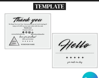 Bedankkaart, sjabloonontwerp doe-het-zelfmarketingkaarten, maakte onze dag goed, bedankkaartjes, klein visitekaartje, direct downloaden, bewerkbaar op canva.