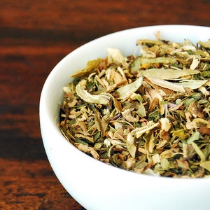 Digestive Aid Loose Leaf Herbal Tea / Organic Healing Tea Blend / Basil Clove Mint Ginger (3oz Bag)