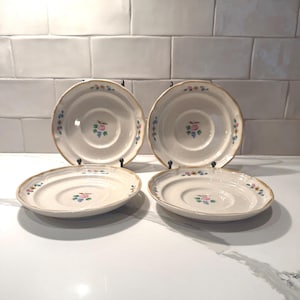 Platillos de cerámica Vintage International China Heartland - Juego de 4 - Platos de repuesto de 16 cm (6 1/4") - Modelo 7774, estilo rústico campestre y folclórico