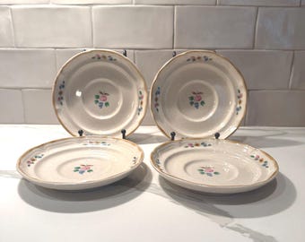 Piattini in gres Heartland di International China, vintage - Set di 4 - Piatti di ricambio da 6 1/4" - Modello 7774, stile rustico country folk art