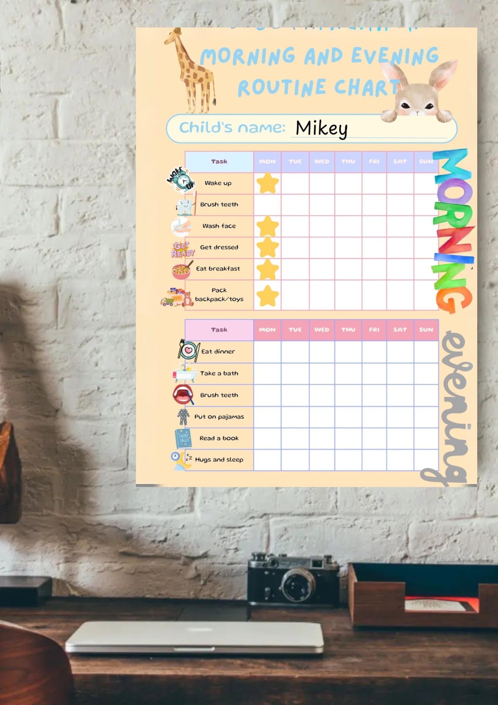 Morning And Evening Routine Chart.pdf Kids Routine Chart: Morning & Evening Tracker (printable PDF) - Etsy