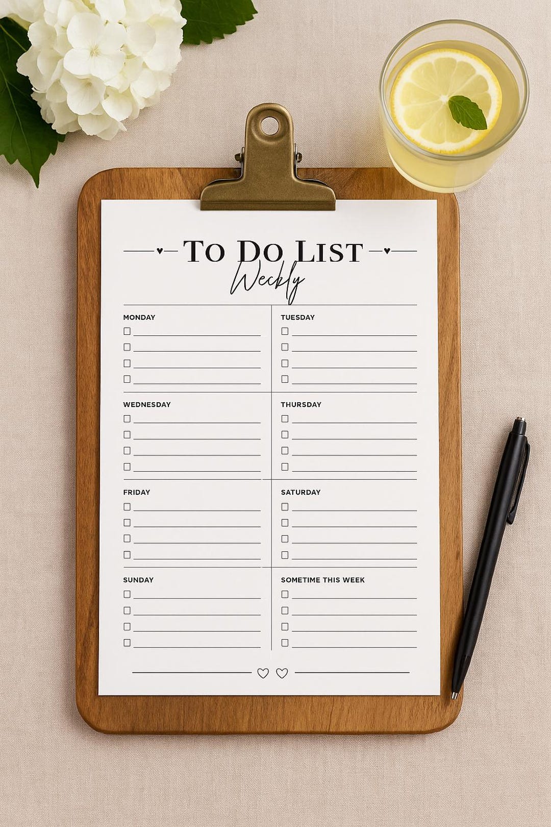 Minimalist Weekly to Do List | Printable Planner PDF | A3 A4 A5 Digital ...