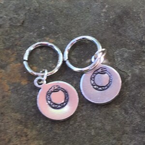 Choose Your Ajah Hand Stamped Great Serpent Ring Stitch Marker Progress Keeper Set image 4