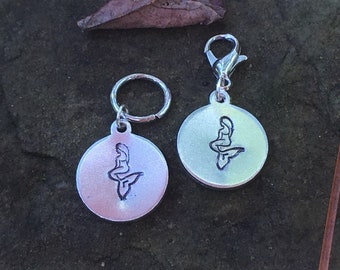 Hand Stamped Mermaid Stitch Marker Progress Keeper