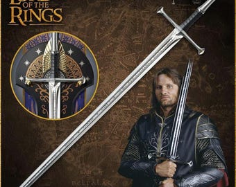 König Aragorn Schwert mit Scheide | Meisterschwert Replica | Episches Fantasy-Schwert für Cosplay, Sammler & Display, Geschenk für Ihn