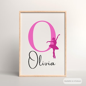 Dance Name Print, Ballerina Wall Art for Girls, Prima Pop Collection, Ballet Room Decor Gift, Dancer Gift Ideas, Dance Print