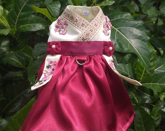 Cat & Dog Hanbok | Korean Traditional Pet Outfit | Velvet Pet Dress for Wedding, Holiday, or Photoshoot