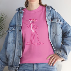 Pink Panther Unisex Tee, Pink Panther Shirt, Panther Lover Gift, Pink Graphic Tee, Pink Panther Top, Cotton Tee, Pink Tee, Animal Print