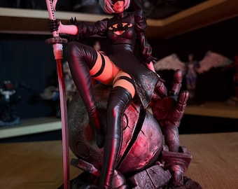 Handcrafted NieR Automata 2B Figurine – Custom Resin Statue – Gamer Decor & Anime Collectible