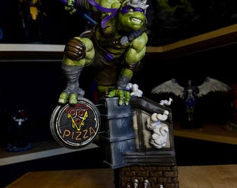 Figura de Donatello hecha a mano: Tortuga Ninja TMNT coleccionable para fans de los cómics y dibujos animados de los 90