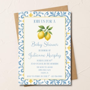 Sweet Lemon Baby Shower Invitation – Editable Canva Template | Gender-Neutral Digital Invite | Instant Download | Sweet Little One Theme