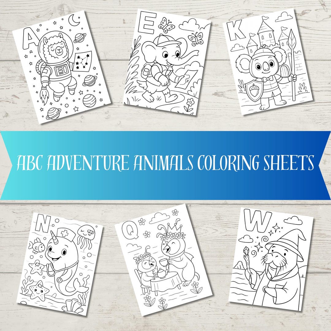 Alphabet Animals Coloring Pages A–Z | Printable Kids Coloring Book PDF ...