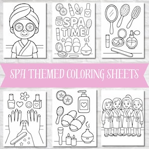 Girls Spa Party Coloring Pages – Printable PDF | Spa Time Coloring Sheets | Self-Care Theme for Kids | Birthday Activity | Instant Download