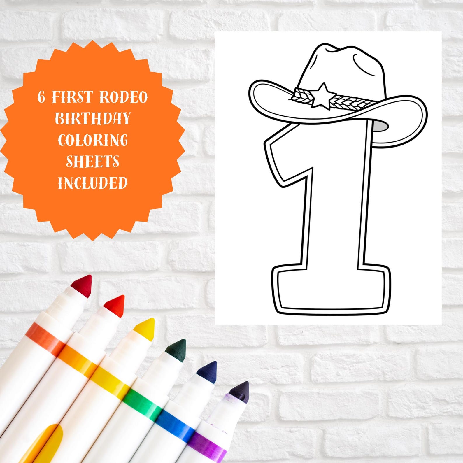 First Rodeo Activity Page My First Rodeo Coloring Pages Bundle | Western First Birthday Coloring ...