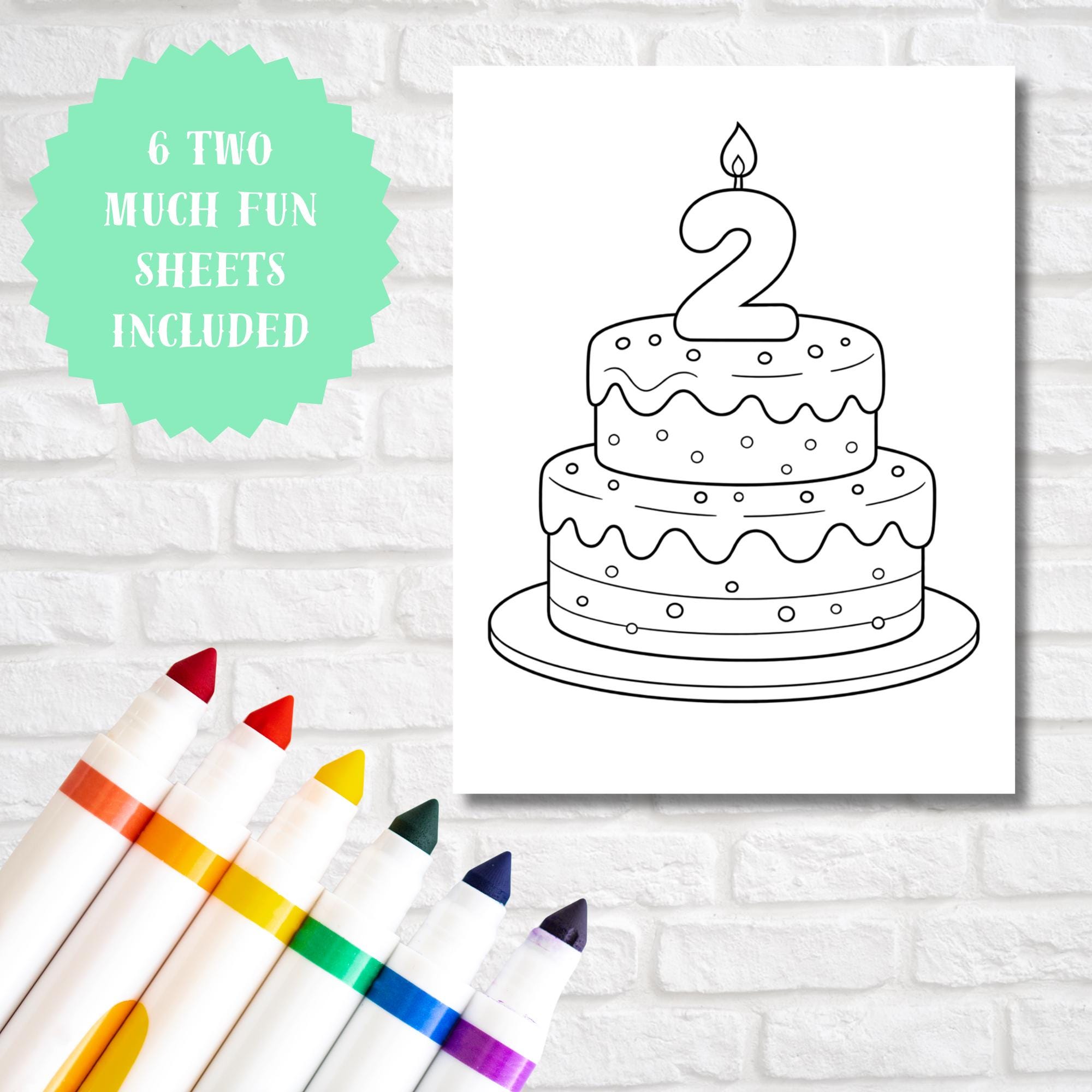 Two Much Fun 2nd Birthday Coloring Pages | Printable 2nd Birthday ...