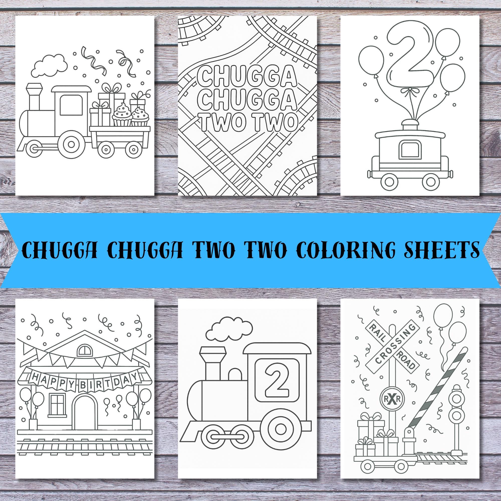 Chugga Chugga Two Two Train Birthday Coloring Pages 2nd Birthday…