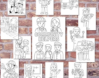 Community Helpers Coloring Pages PDF | Occupations,  Jobs Printable Bundle | Preschool & Toddler Activity Sheets | Careers Coloring Sheets