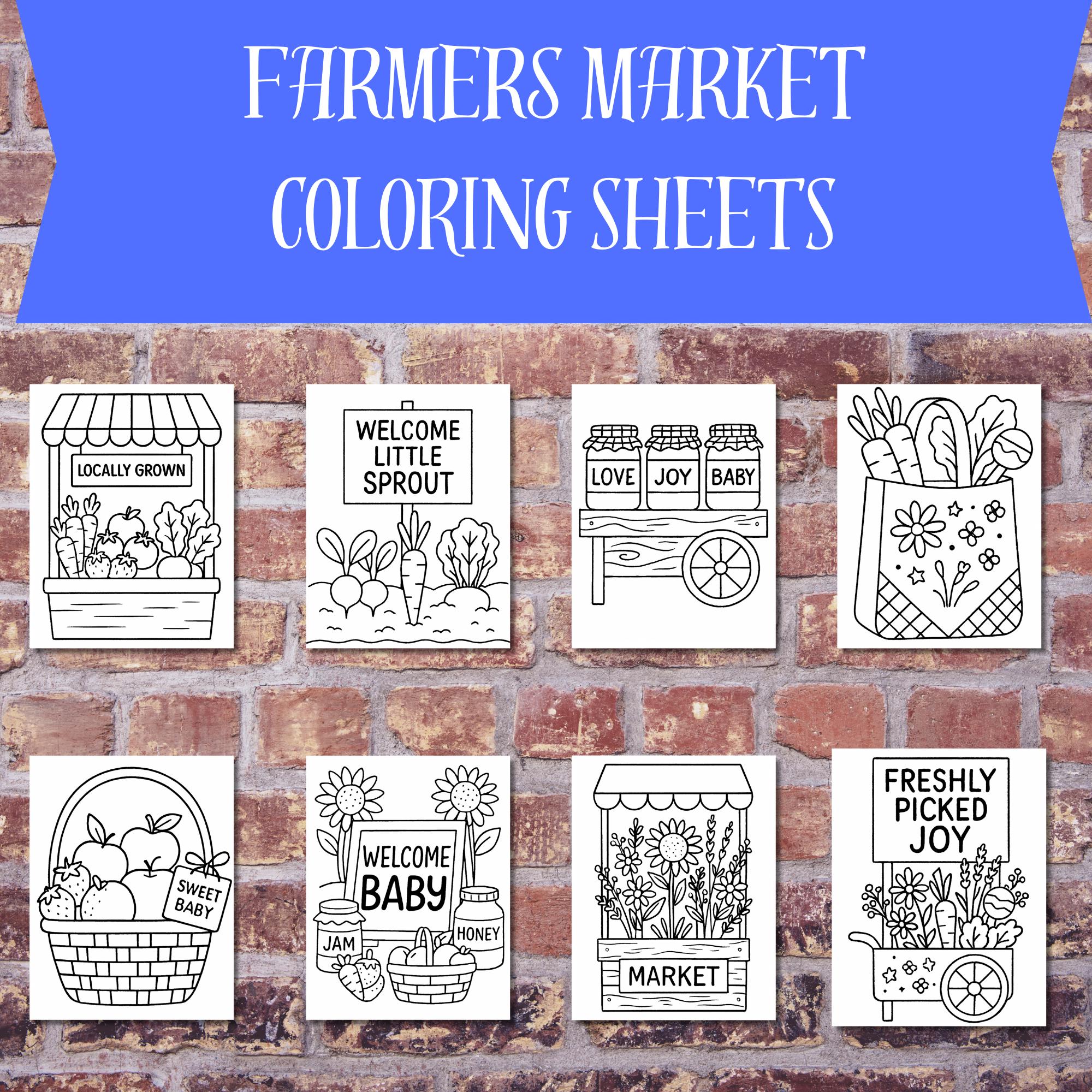 35 Fun Vegetable Crafts for Kids: Perfect for Any Age! 27 Farmer's Market Baby Shower Coloring Pages - Printable PDF Bundle…